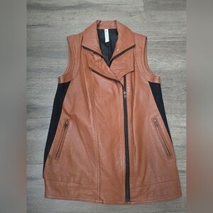 Mural Leather & Wool Womens Vest Size XS Heritage Quiet Lux Cabincore